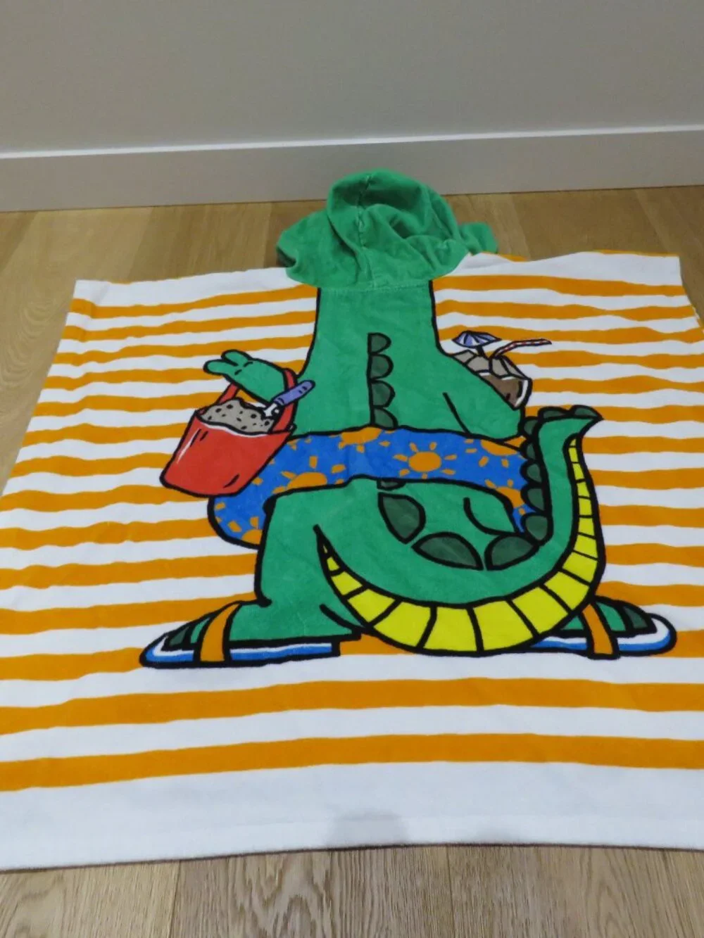 STELLA MCCARTNEY KIDS Cotton Alligator Hooded Towel Beach Whimsical Summer Vacay